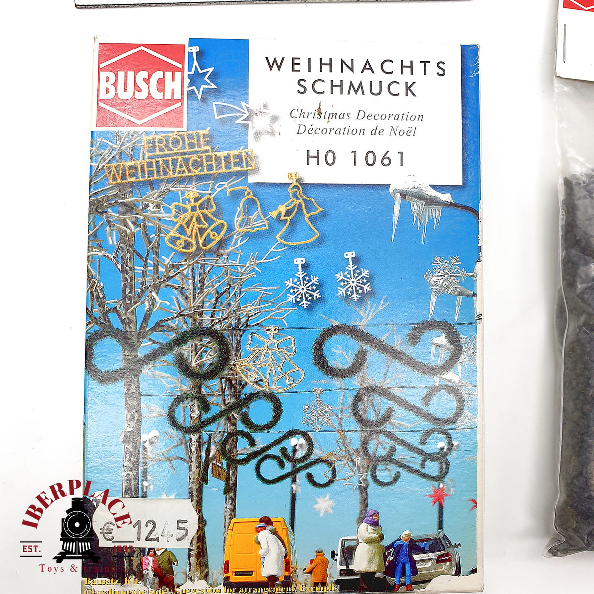 ♻️ 🚂 Busch Lote coches adorno Navidad carbon para maqueta cartel metálico de vagón Escala H0 1:87