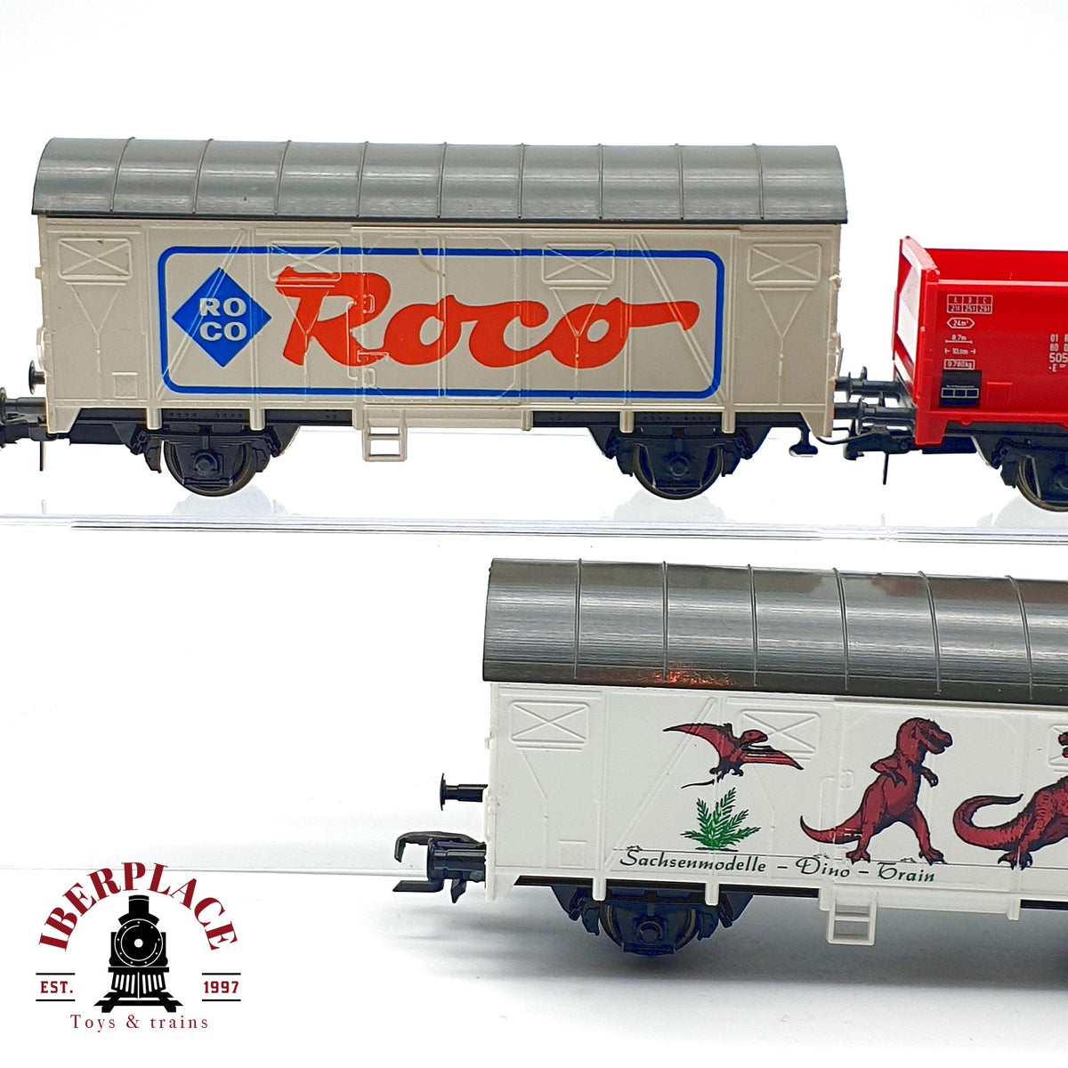 ♻️  Roco 3x  vagones mercancias Sachsenmodelle Dino-Train Roco Cargo DB Escala H0 1:87