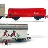 ♻️  Roco 3x  vagones mercancias Sachsenmodelle Dino-Train Roco Cargo DB Escala H0 1:87
