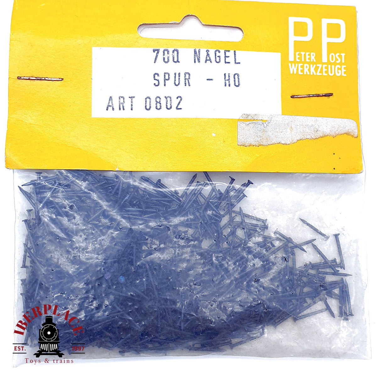 ♻️ 🚂 Peter Post 0802 Clavos para vias H0 700 Nagel + Topes de via Prellbock Escala H0 1:87