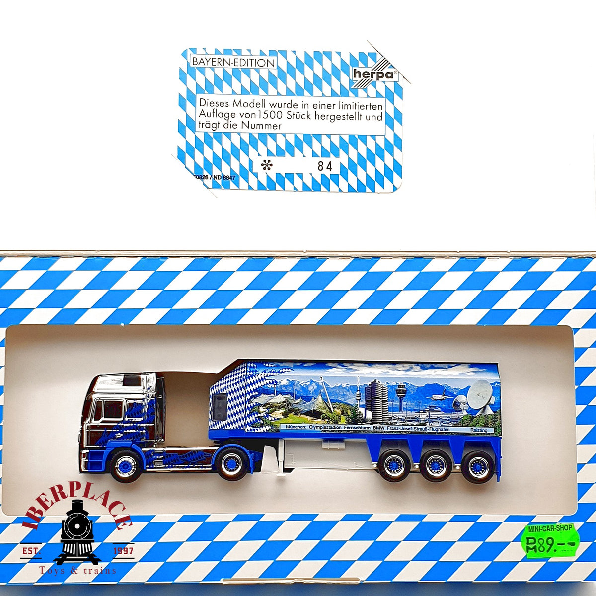 ♻️✨ Herpa camion semirremolque Bayern Edition Munchen Nº84 LTD 1500 H0 1:87