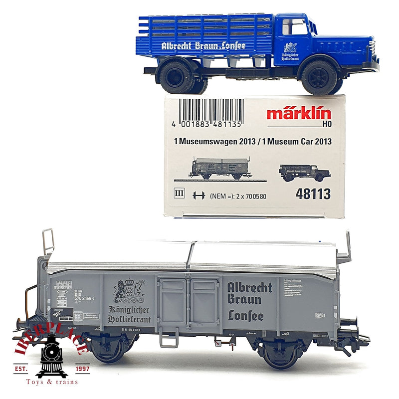 ♻️✨ Märklin 48113 Museumswagen 2013 Vagón mercancías LKW Albrecht Braun AC Escala H0 1:87