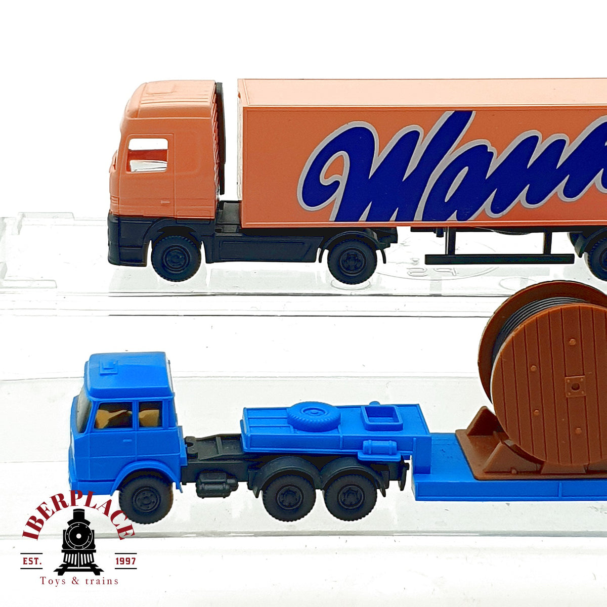 ♻️ 🚂 WIKING 3x Camiones Mercedes Benz Manner Trans Europa Kabeltrommel Escala N 1:160