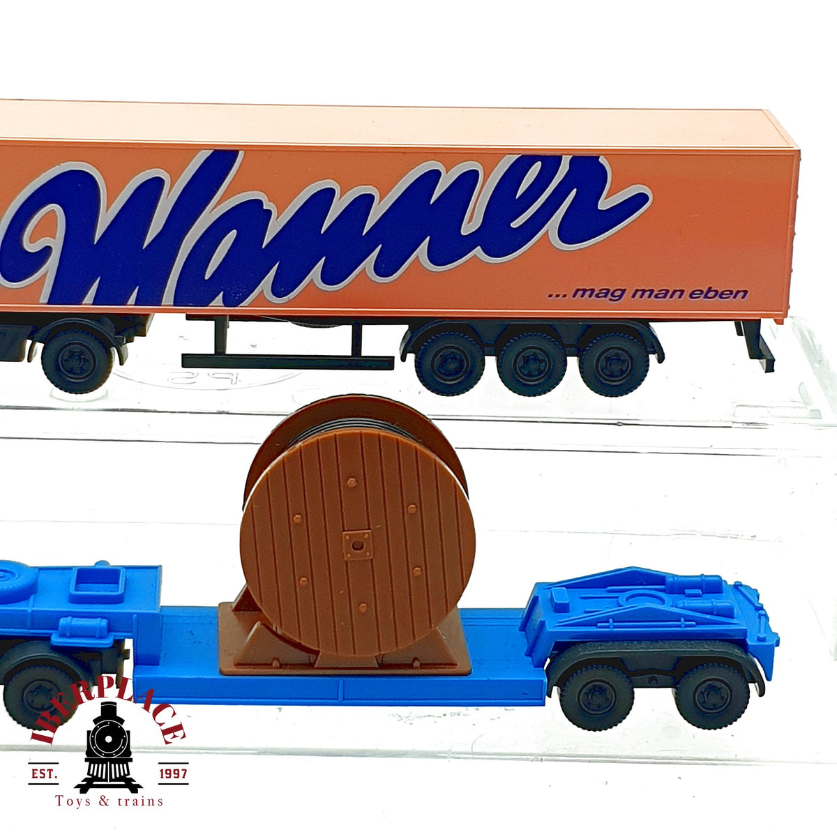 ♻️ 🚂 WIKING 3x Camiones Mercedes Benz Manner Trans Europa Kabeltrommel Escala N 1:160