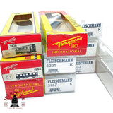 ♻️  Fleischmann Gran Lote Cajas Vacias Metacrilato y Carton Leerverpackung OVP Escala H0 1:87