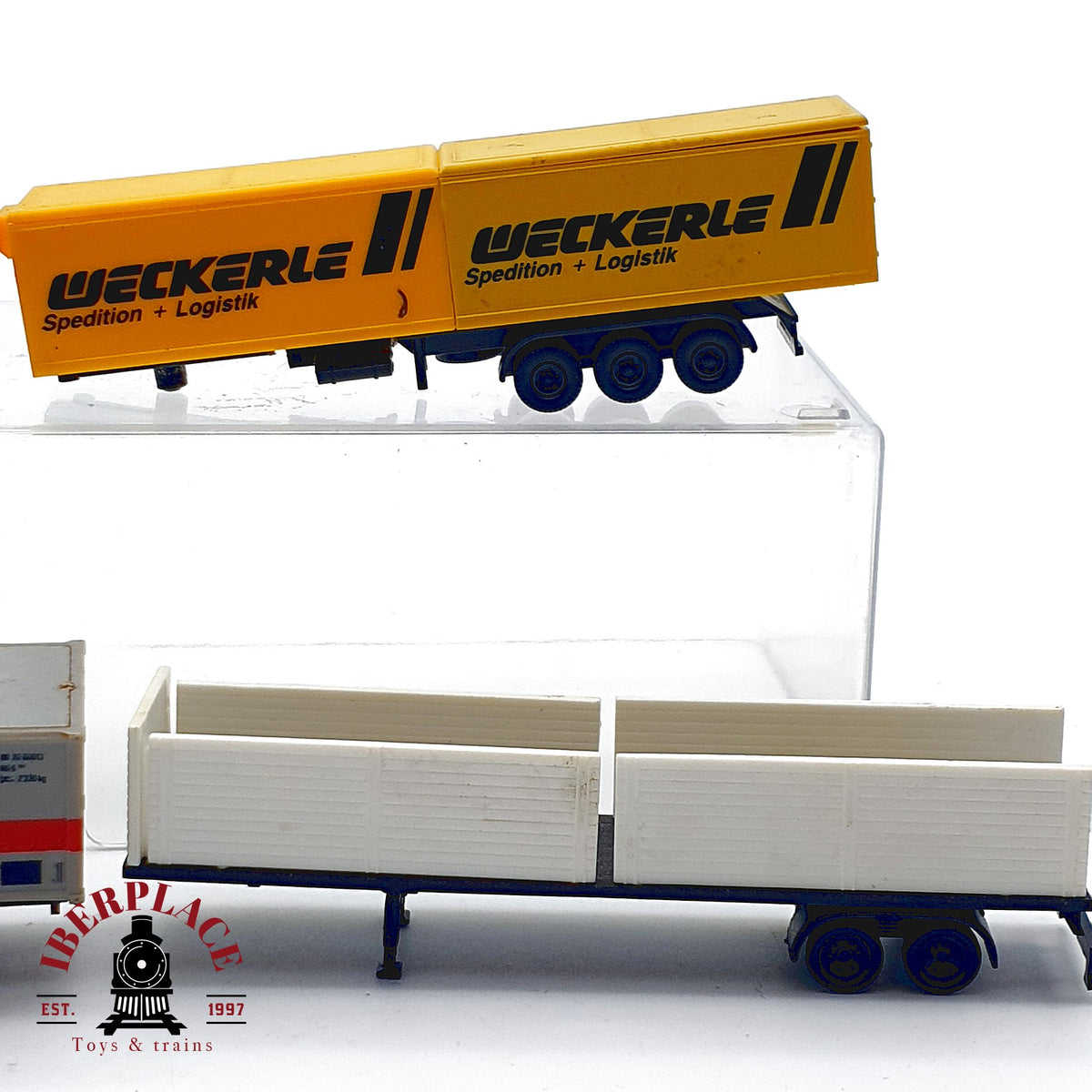 ♻️ 🚂 WIKING 3x  Camiones LKW Weckerle Spedition DB Container Anhaenger Escala N 1:160