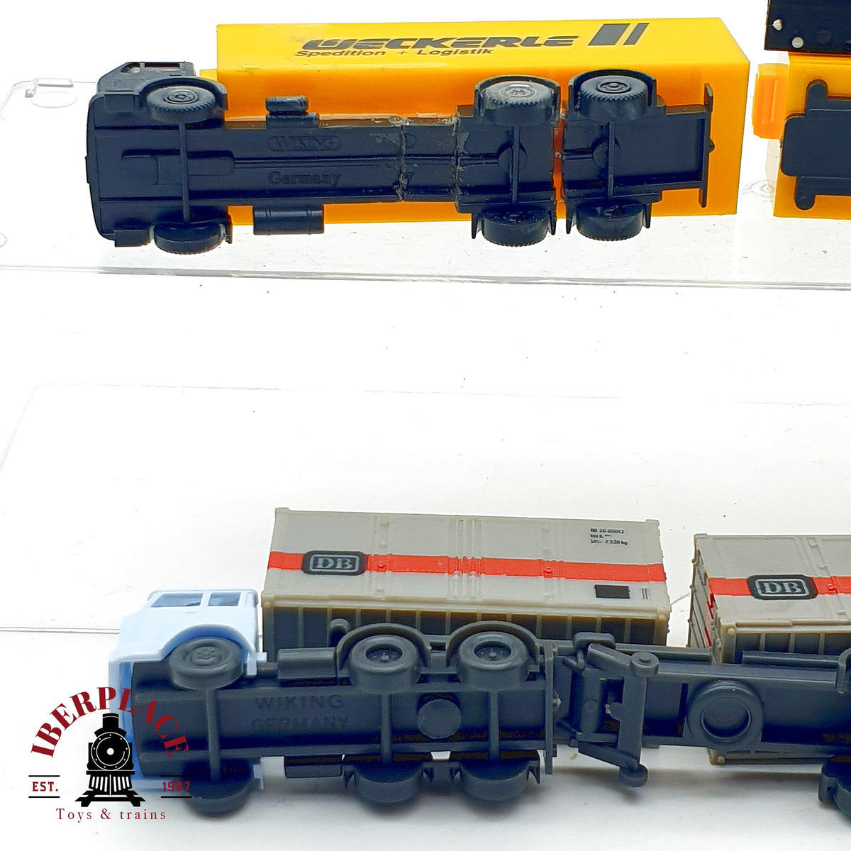 ♻️ 🚂 WIKING 3x  Camiones LKW Weckerle Spedition DB Container Anhaenger Escala N 1:160