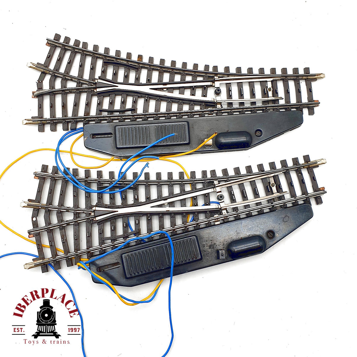 ♻️ Märklin 2x 2161 desvíos eléctricos a la derecha sistema K 🟡 GRADE B  Escala H0 1:87
