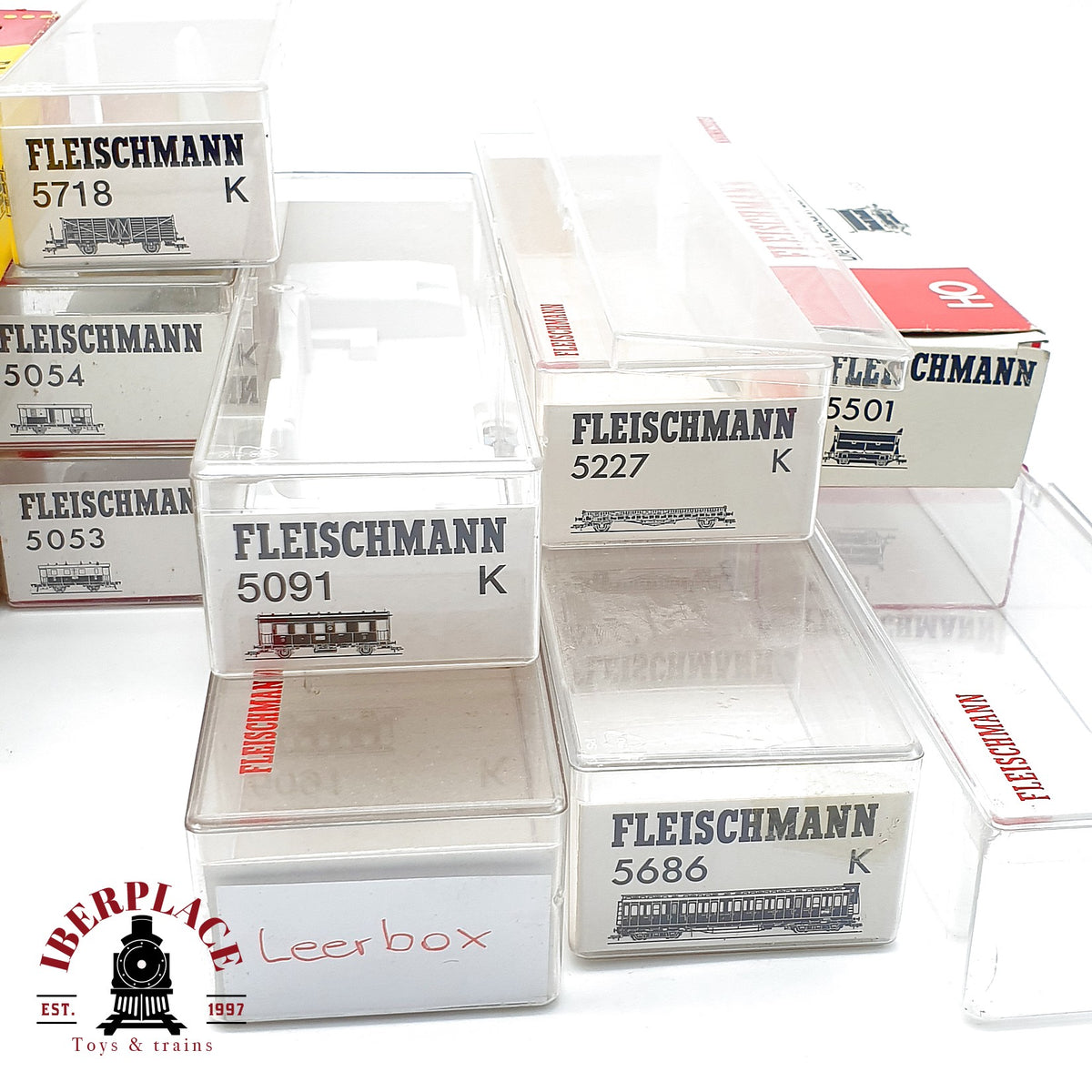 ♻️  Fleischmann Gran Lote Cajas Vacias Metacrilato y Carton Leerverpackung OVP Escala H0 1:87
