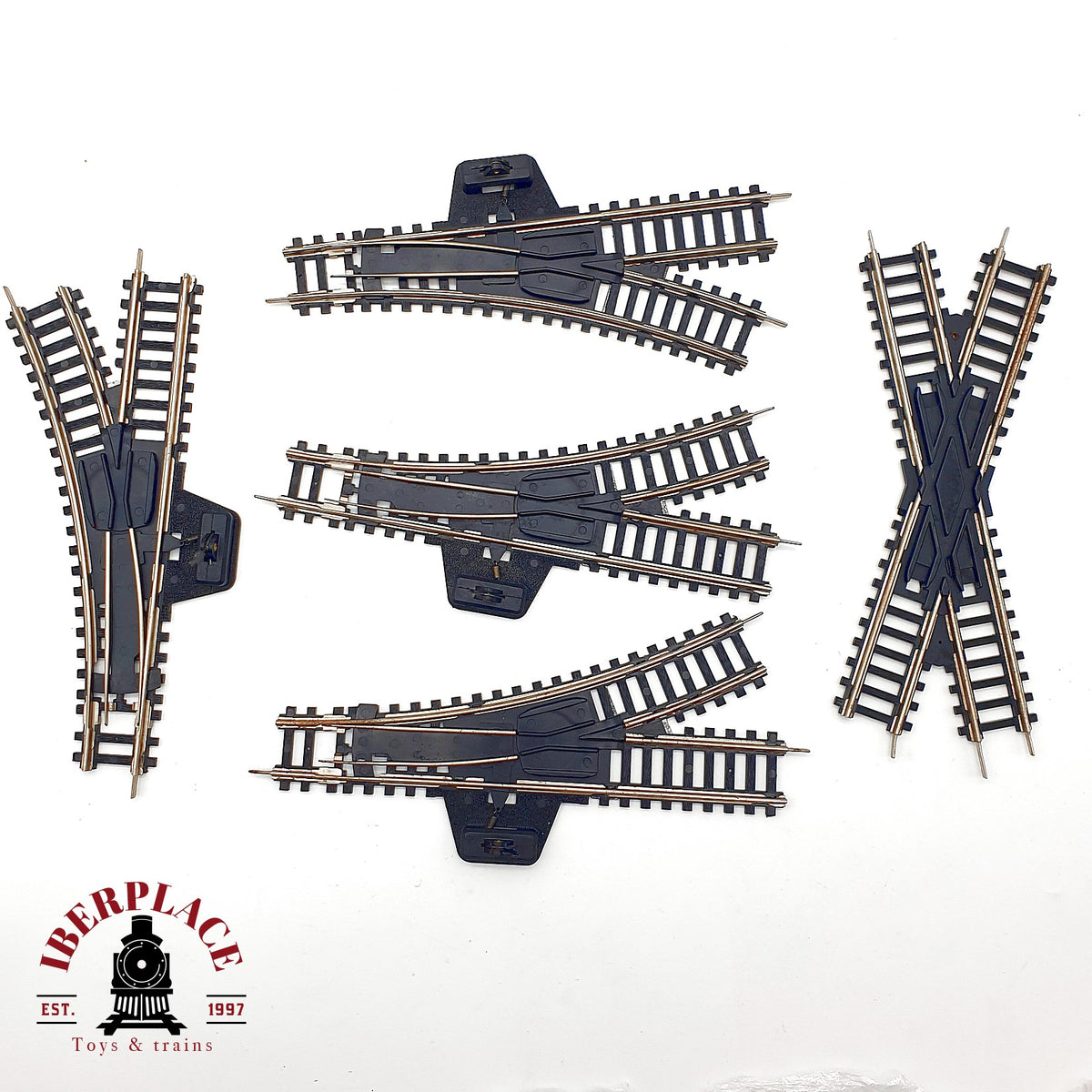 ♻️ Distler 62-68 5x Vias Desvíos Manuales y Cruce Weichen Kreuzung 🟢 GRADE A Escala H0 1:87