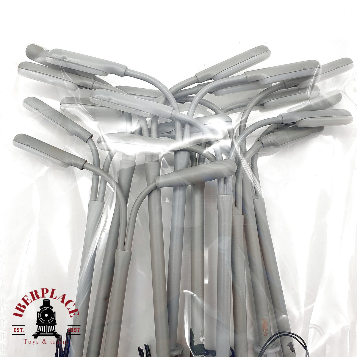 ♻️ ✨ Lote farolas estacionamiento doble brazo en metal Luces de ciudad  Escala H0 1:87