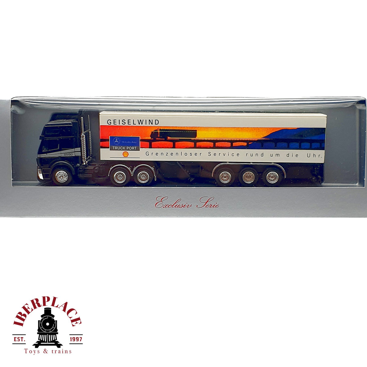 ♻️✨ Herpa camion Mercedes Benz semirremolque Geiselwind Exclusiv Escala H0 1:87