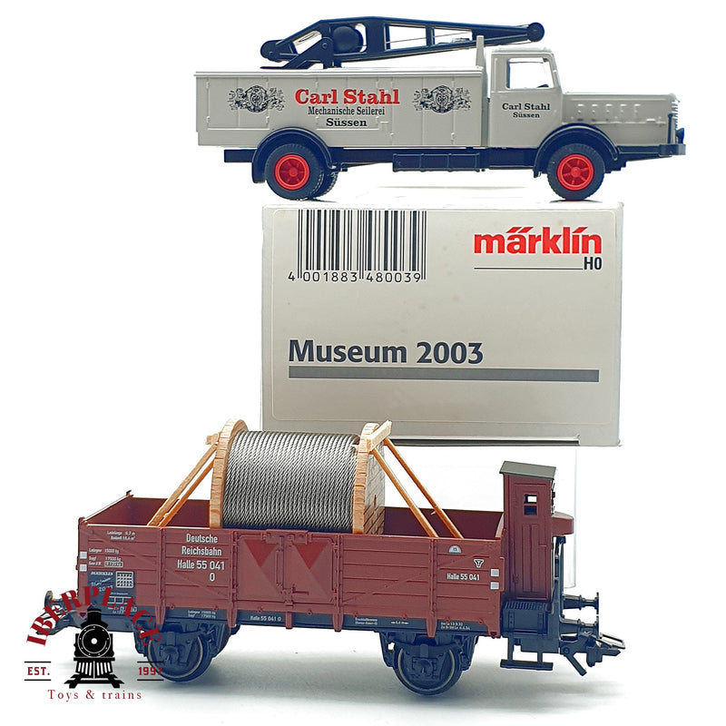 ♻️✨ Märklin 48003 Museum 2003 Vagón bobina cable LKW Carl Stahl DRG Ep II AC Escala H0 1:87