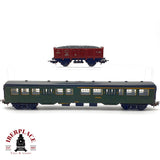 ♻️🚂 Lima 2x vagones viajeros 1/2 clase y carbon abierto FS Italia Escala H0 1:87