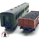 ♻️🚂 Lima 2x vagones viajeros 1/2 clase y carbon abierto FS Italia Escala H0 1:87