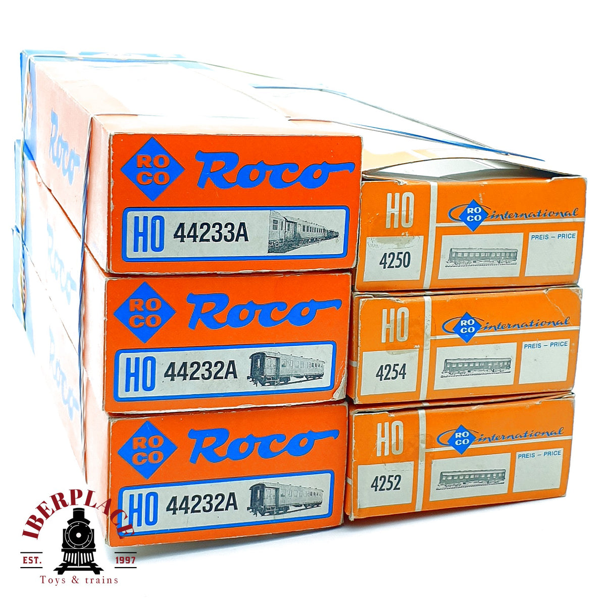♻️ Roco 6x Cajas Vacías Cartón Leerverpackung OVP 4250 4252 4254 44232A Escala H0 1:87