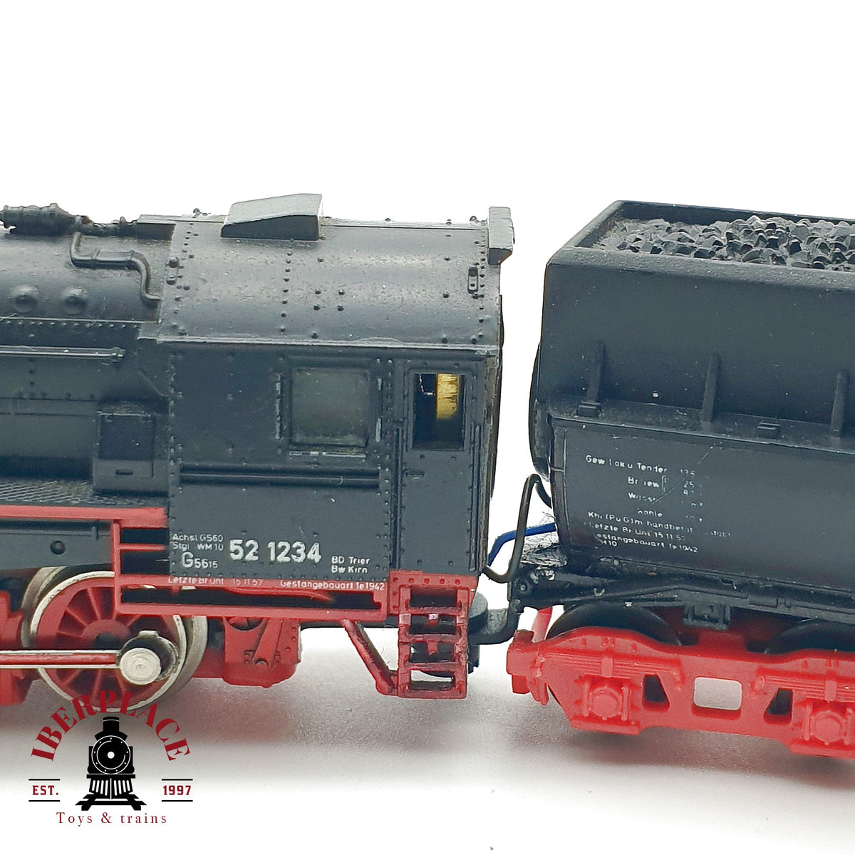 ♻️ Minitrix locomotora vapor BR 52 1234 Kriegslok DRB DB Ep II escala N 1:160