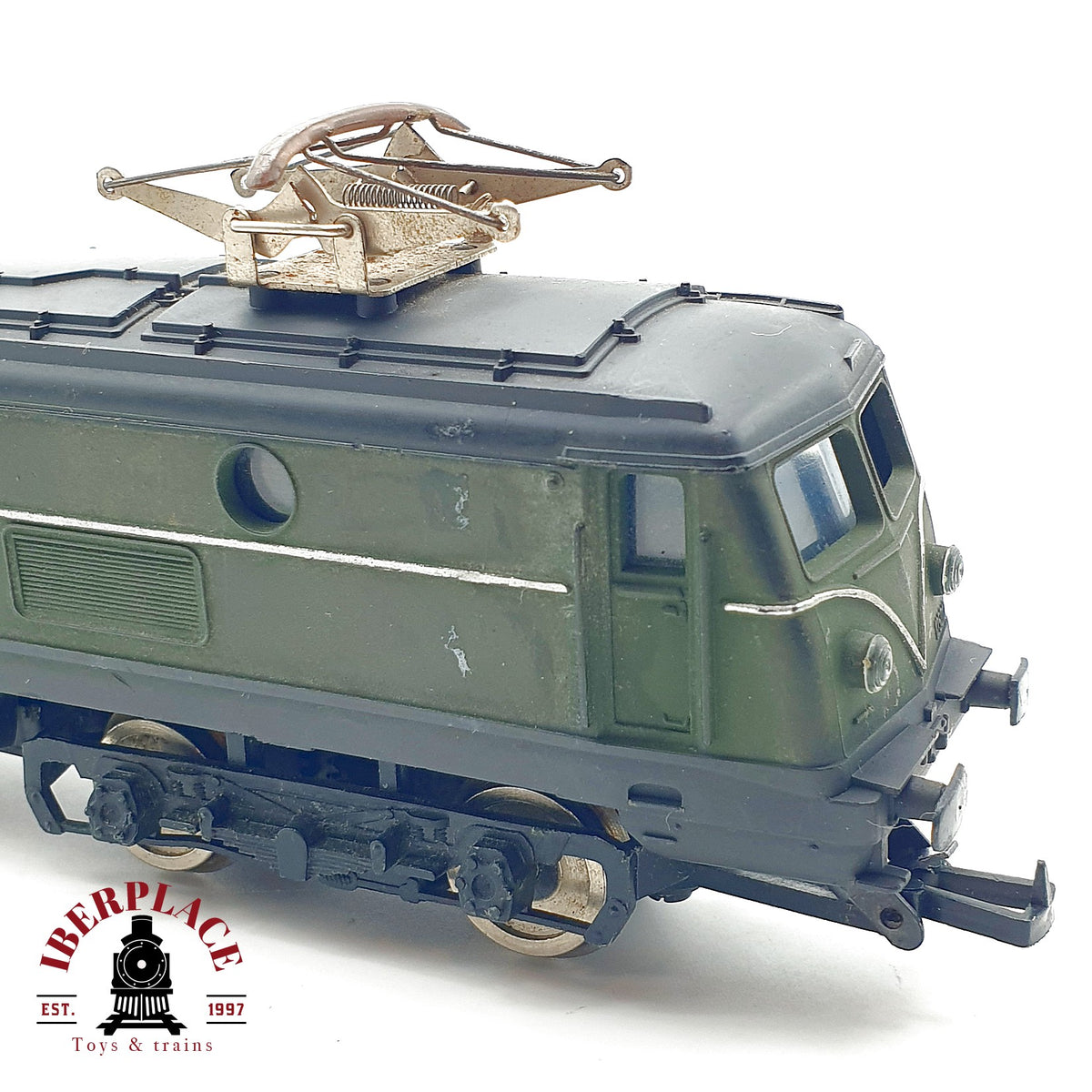 ♻️🧩 Lima locomotora eléctrica verde para repuestos o reparar Escala H0 1:87