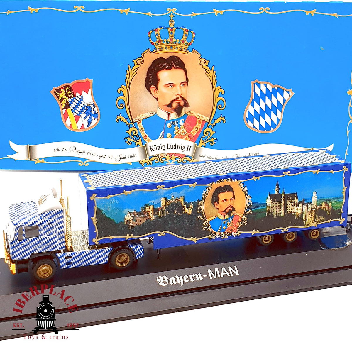 ♻️✨Herpa camion MAN Konig Ludwig II Bayern B&H LTD 2000 Escala H0 1:87