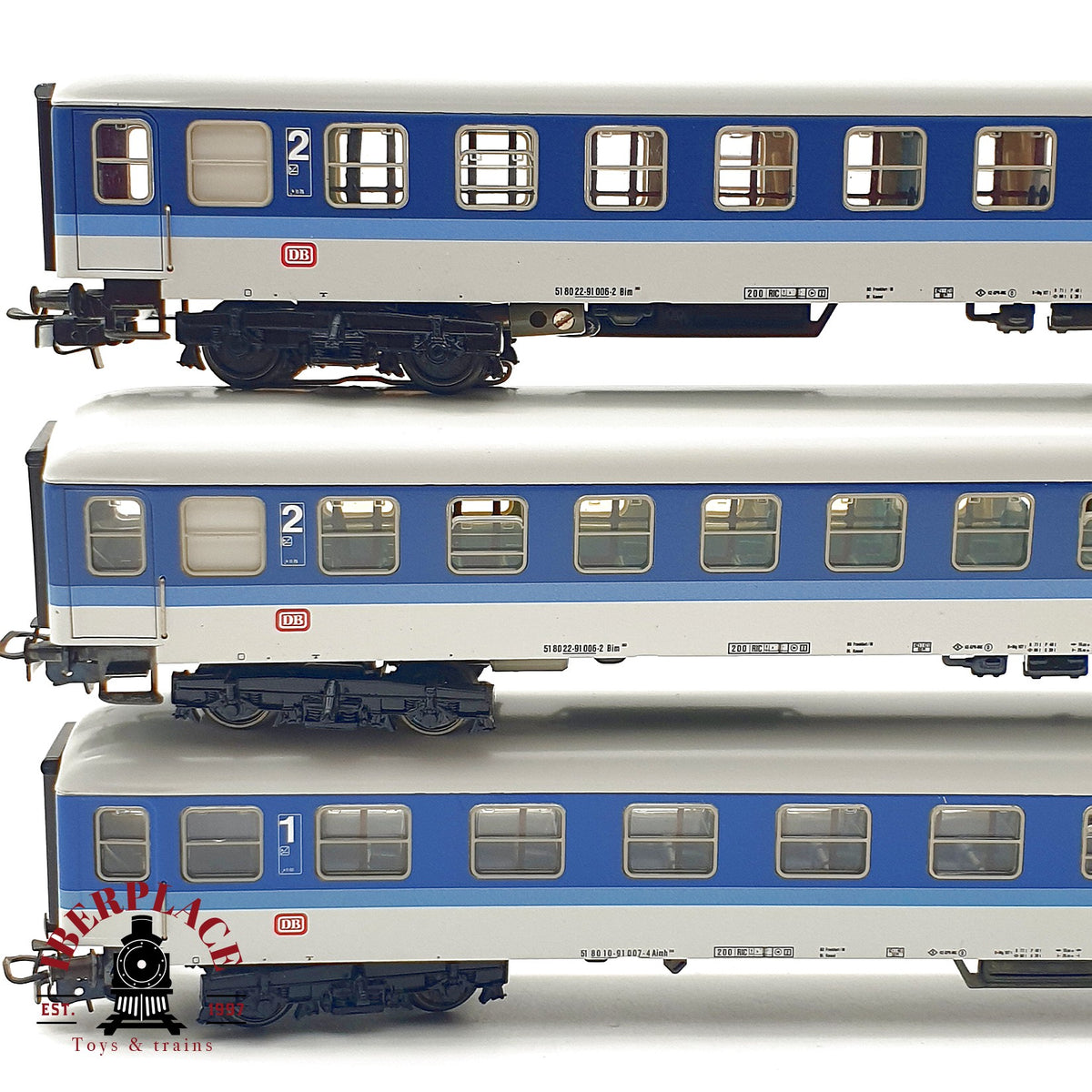 ♻️✨ Märklin Set 3x vagones InterRegio DB 4027 4032 1a 2a clase Chapa Escala H0 1:87