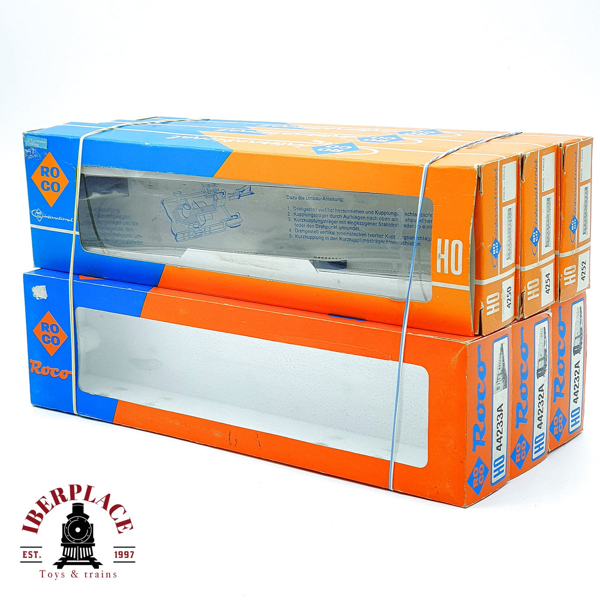 ♻️ Roco 6x Cajas Vacías Cartón Leerverpackung OVP 4250 4252 4254 44232A Escala H0 1:87