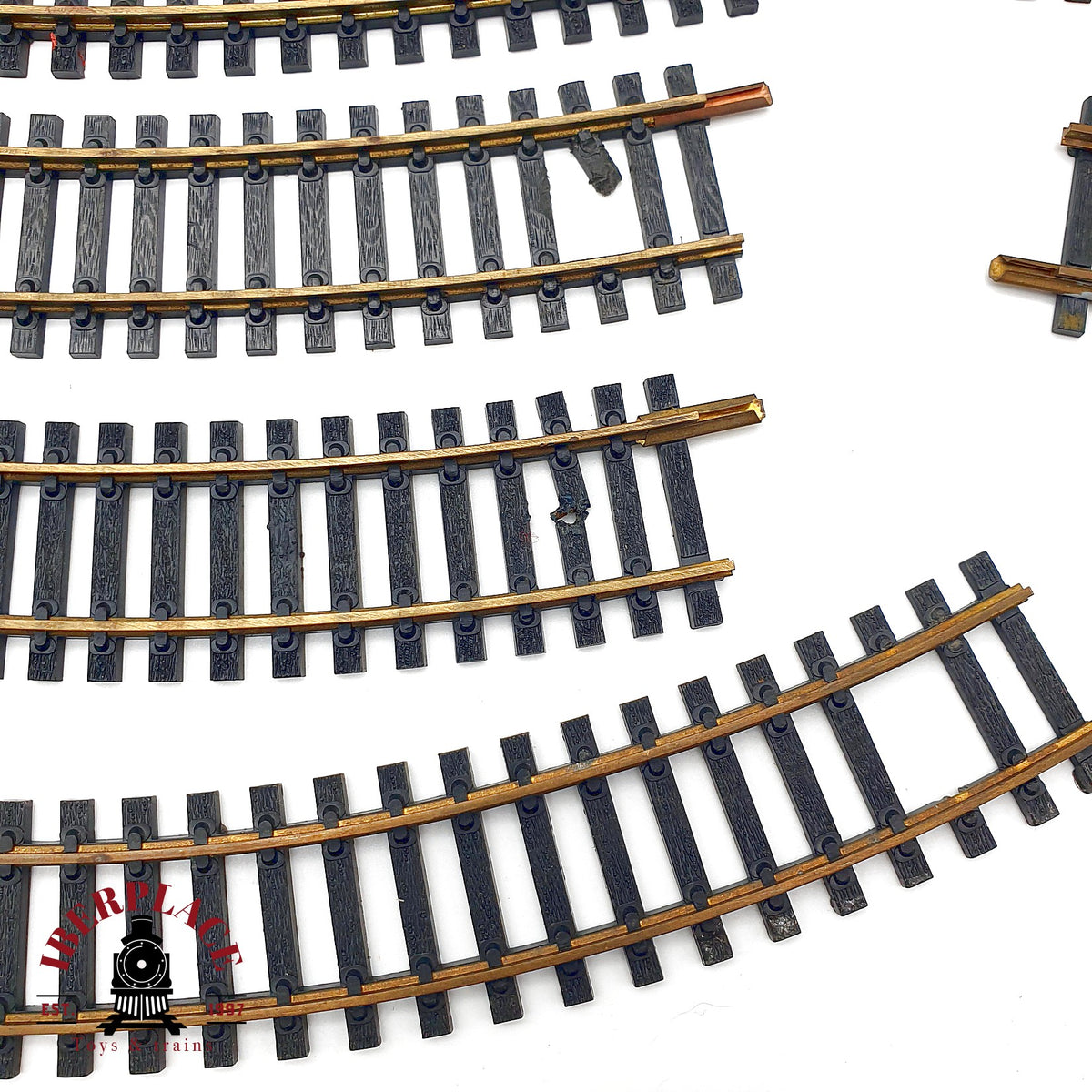 ♻️ Flesichmann 10x Vias Curvas Topes de Via y Rampa Encarrilador - 🔴 GRADE C Escala H0 1:87