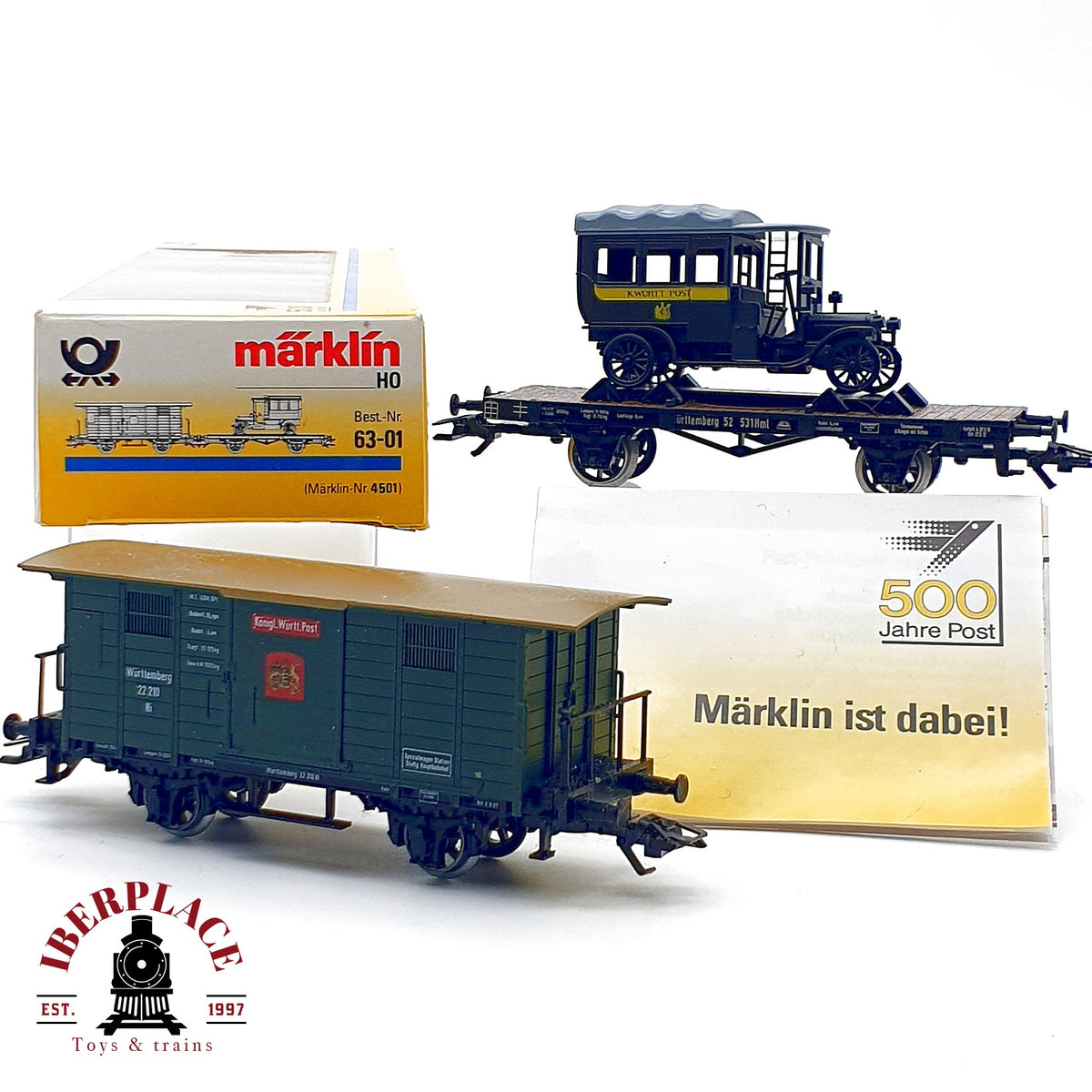 ♻️✨ Märklin 4501 500 Jahre Post Vagon cerrado Postwagen K.W.St.E. Ep I AC Escala H0 1:87