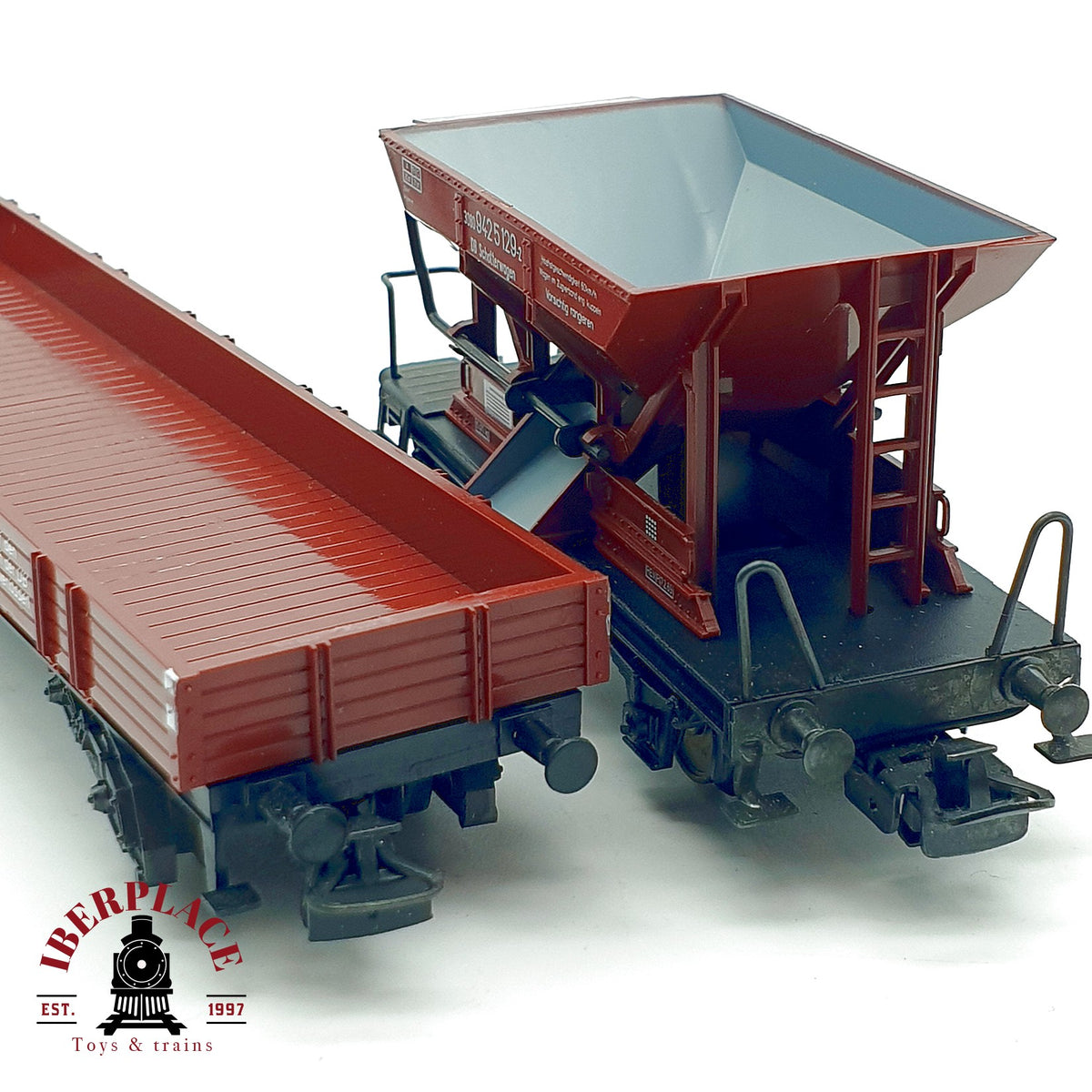 ♻️ ✨ Marklin 4473 4610 Lote 2 vagones tolva balasto y plataforma DB Escala H0 1:87