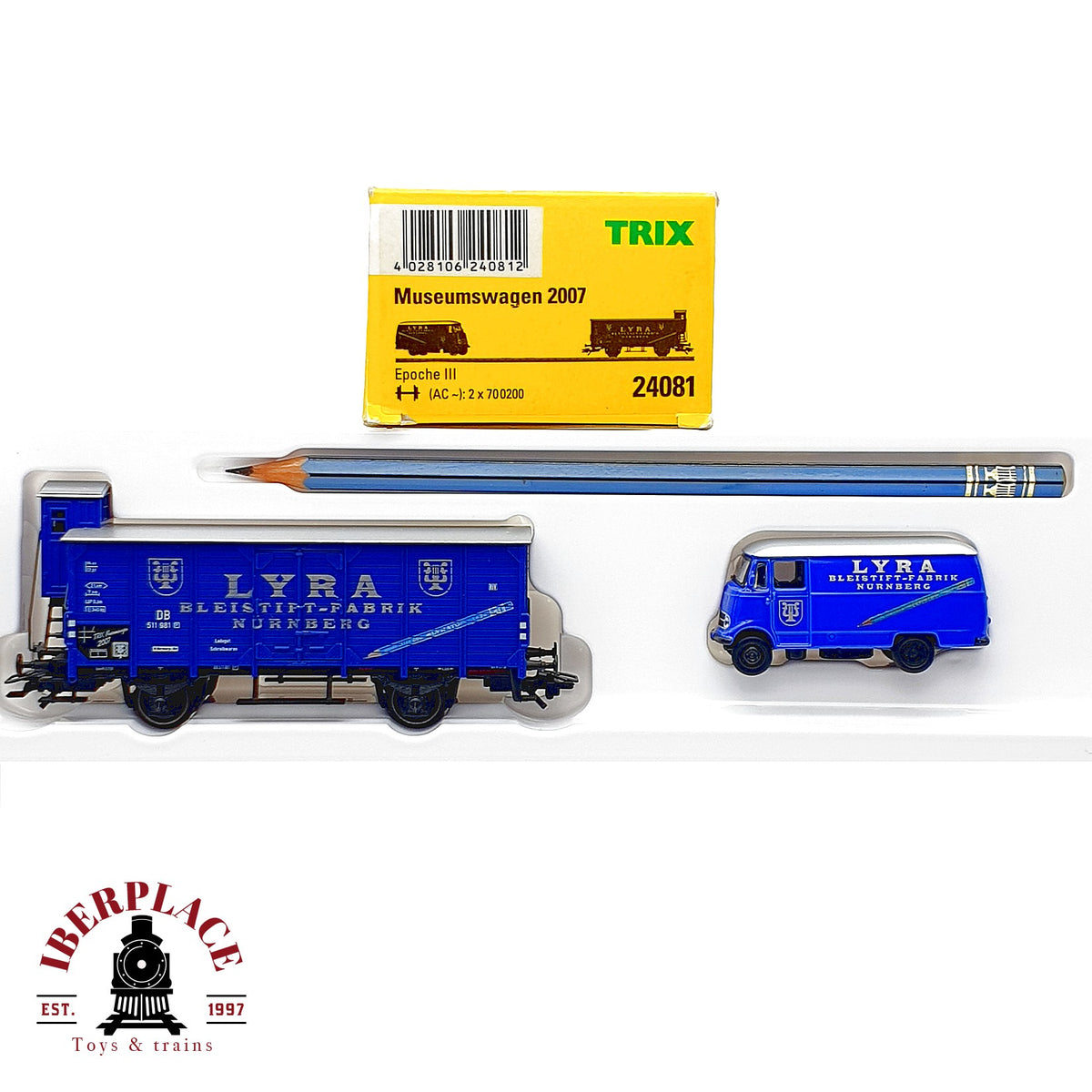 ♻️✨ Trix 24081  Museumswagen 2007 Lyra vagon mercancias camion DB Ep III Escala H0 1:87