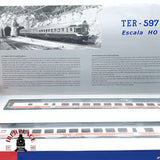 🆕  💡 Mabar - 85974 Locomotora diesel con remolque TER Regionales Modelo DC H0 escala 1:87