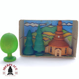 ♻️ 2da mano - Seiffen figuras en minuatura antiguas de madera iglesia arboles