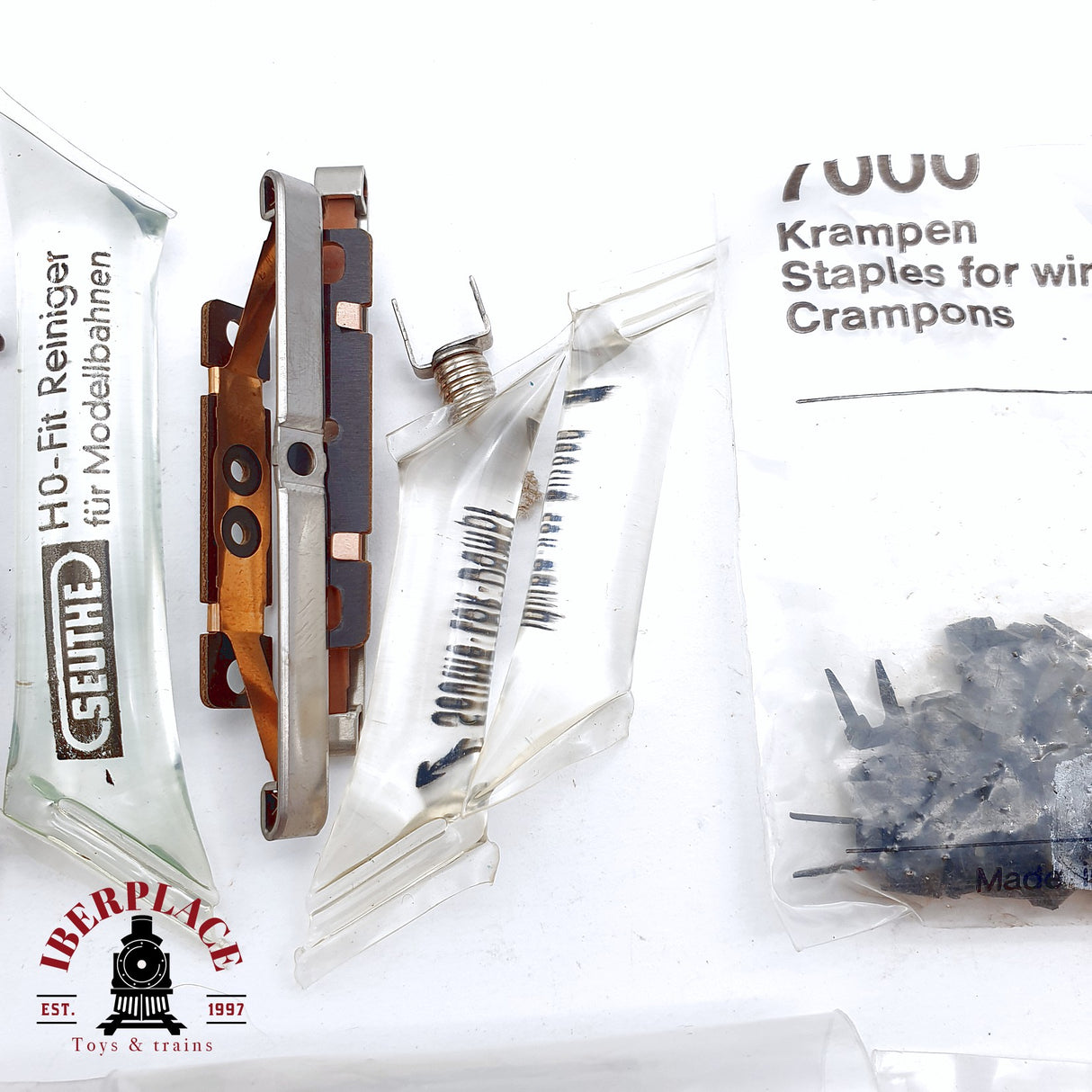 ♻️ 2da mano - Märklin 70007194 7299 lote patines para vagones, clavos, liquido para humo locomotoras H0 escala 1:87