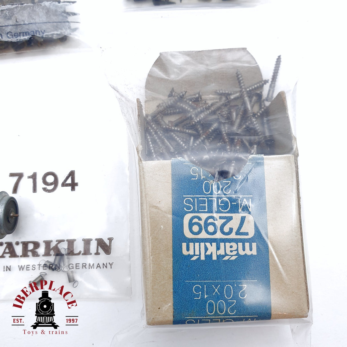 ♻️ 2da mano - Märklin 70007194 7299 lote patines para vagones, clavos, liquido para humo locomotoras H0 escala 1:87