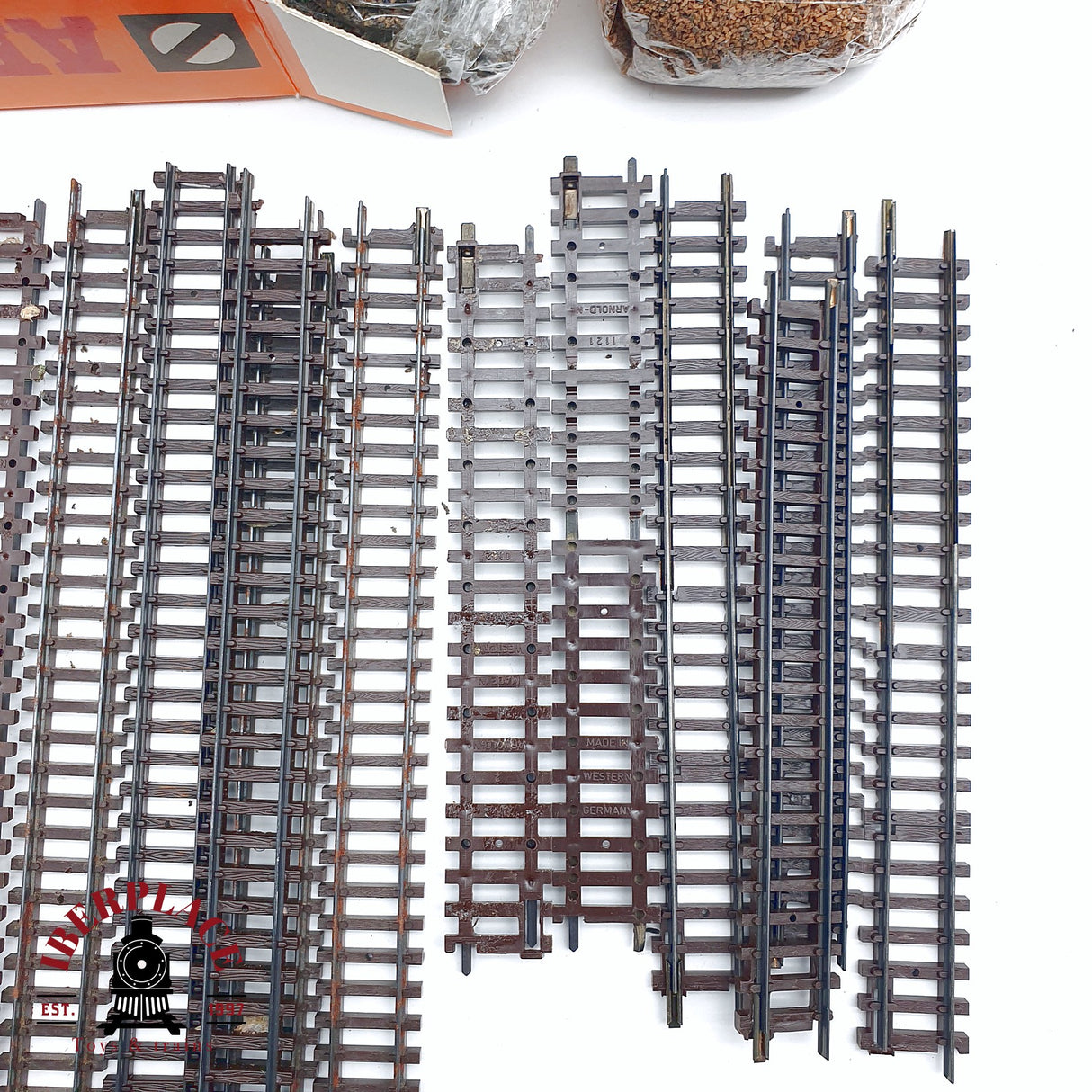 ♻️ 2da mano - 24x Arnold 1930 1010 1121 vías rectas balasto para vías N escala 1:160