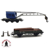 ♻️ 2da mano - Märklin 2x vagón grúa 6804 y vagón de borde bajo H0 escala 1:87 EH010