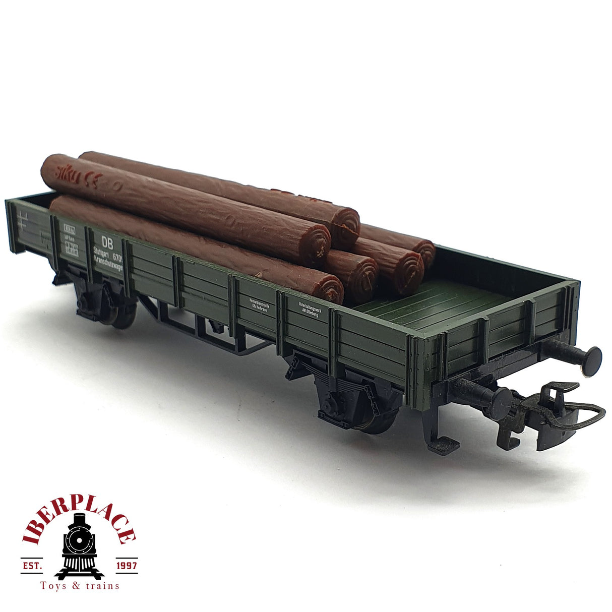 ♻️ 2da mano - Märklin 2x vagón grúa 6804 y vagón de borde bajo H0 escala 1:87 EH010