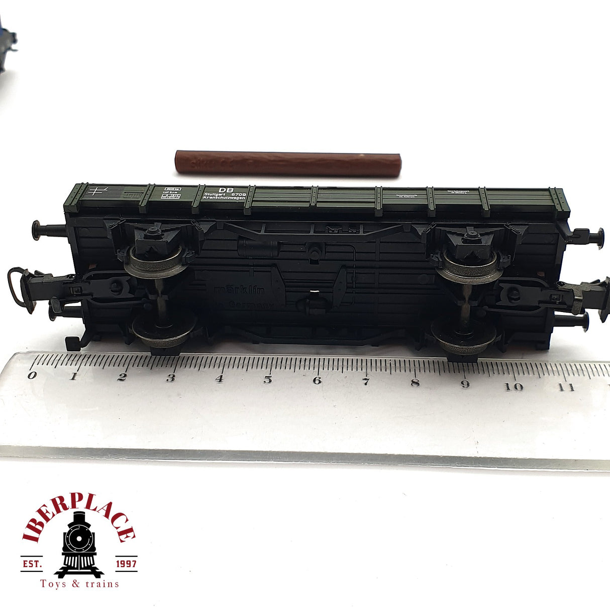 ♻️ 2da mano - Märklin 2x vagón grúa 6804 y vagón de borde bajo H0 escala 1:87 EH010