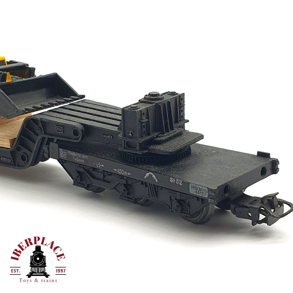 ♻️ 2da mano - Märklin vagón plataforma de cargas pesadas DB H0 escala 1:87 EH010