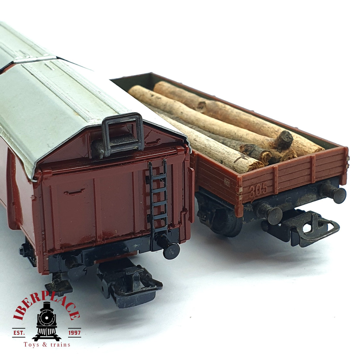 ♻️ 2da mano - Märklin 2x vagones mercancias DB H0 escala 1:87 EH010
