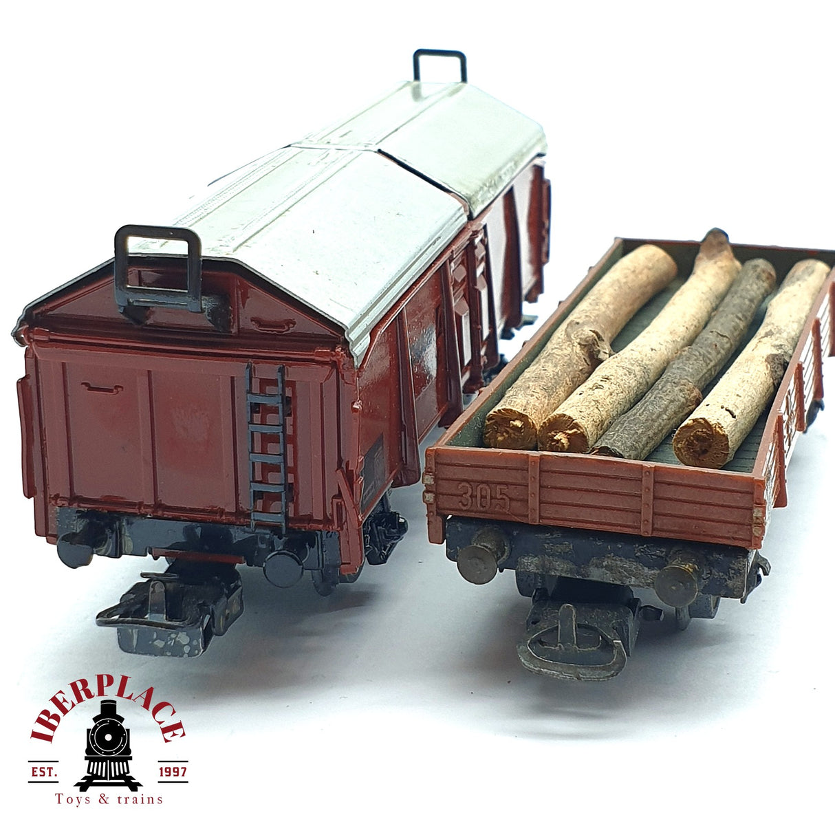 ♻️ 2da mano - Märklin 2x vagones mercancias DB H0 escala 1:87 EH010