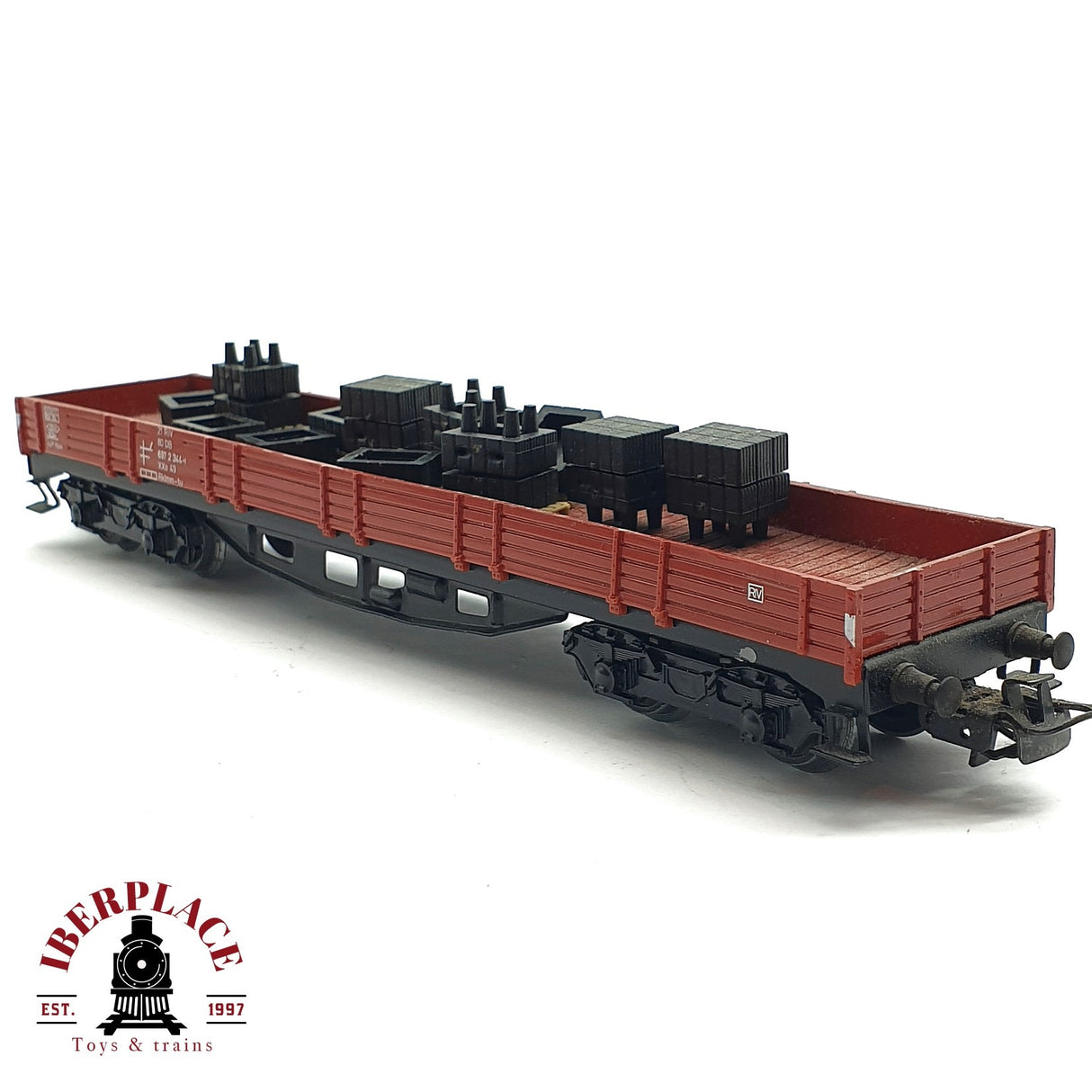 ♻️ 2da mano - Märklin vagón bordes bajos DB 697 2 344-1 H0 escala 1:87 EH010