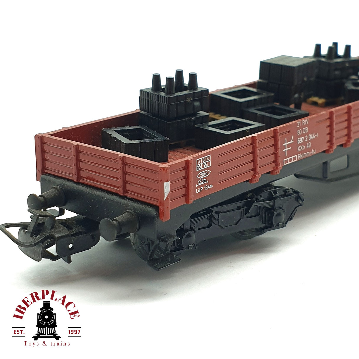 ♻️ 2da mano - Märklin vagón bordes bajos DB 697 2 344-1 H0 escala 1:87 EH010