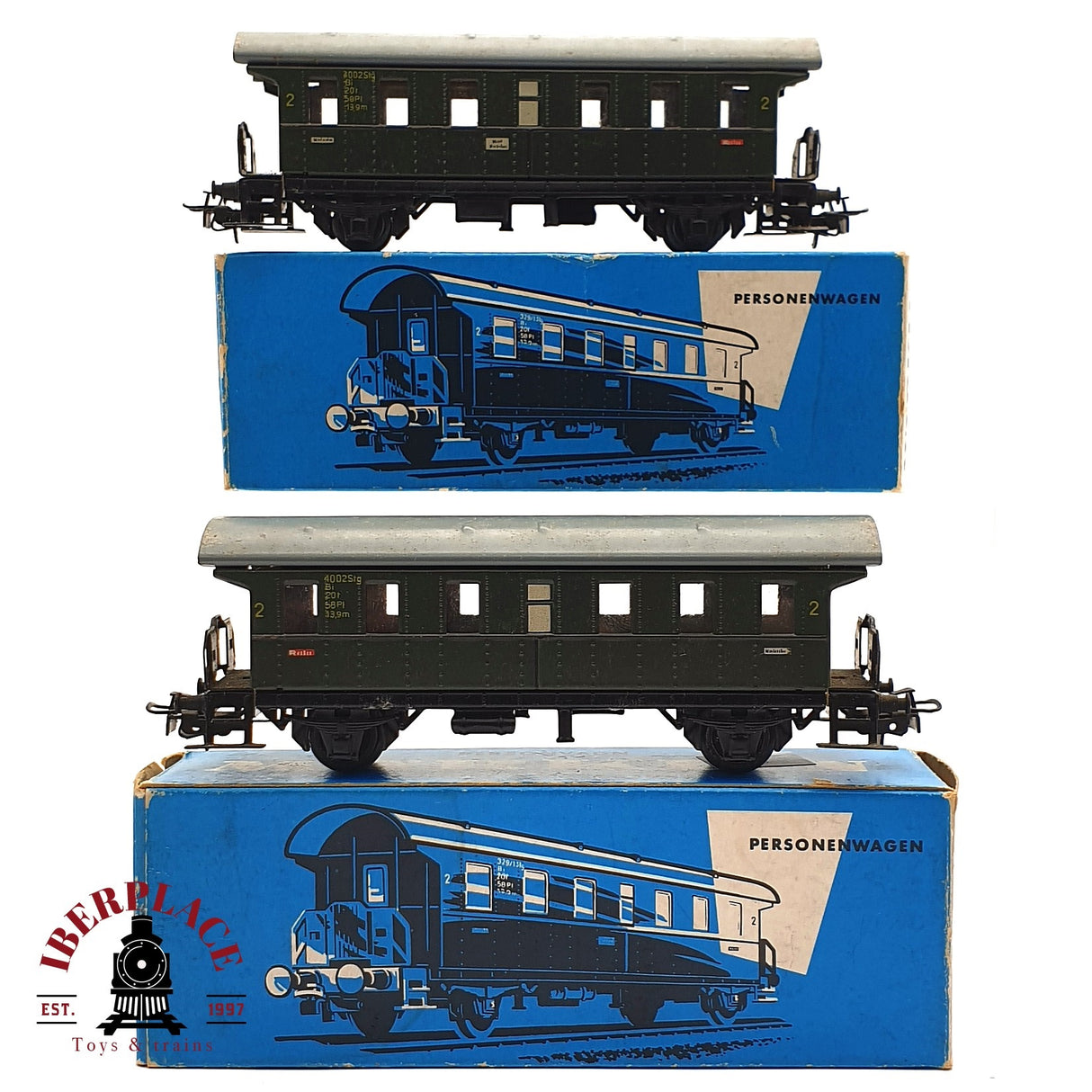 ♻️ 2da mano - Märklin 2x 4002 vagones pasajero clase 2 en metal  H0 escala 1:87 EH010