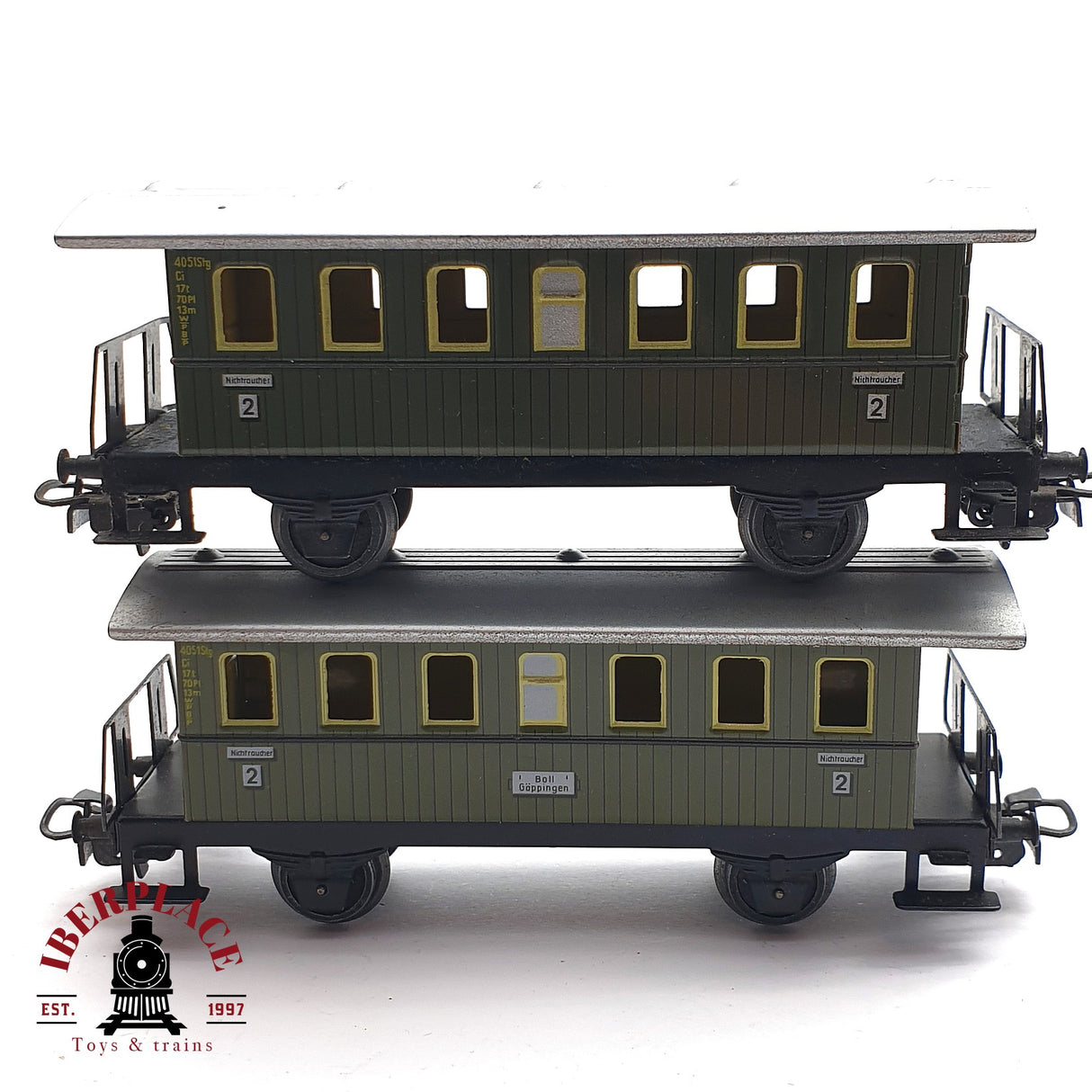 ♻️ 2da mano - Märklin 2x 4040 vagones pasajero clase 2 en metal H0 escala 1:87 EH010