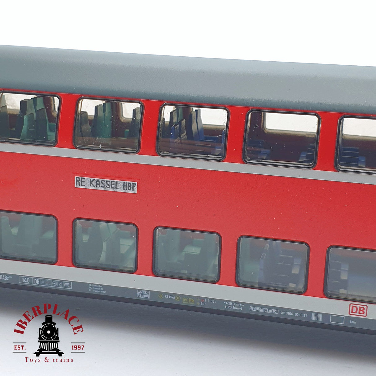 ♻️ 2 mano - Märklin 43584 vagon pasajeros de doble piso RE Kassel HBF H0 escala 1:87 TEN03