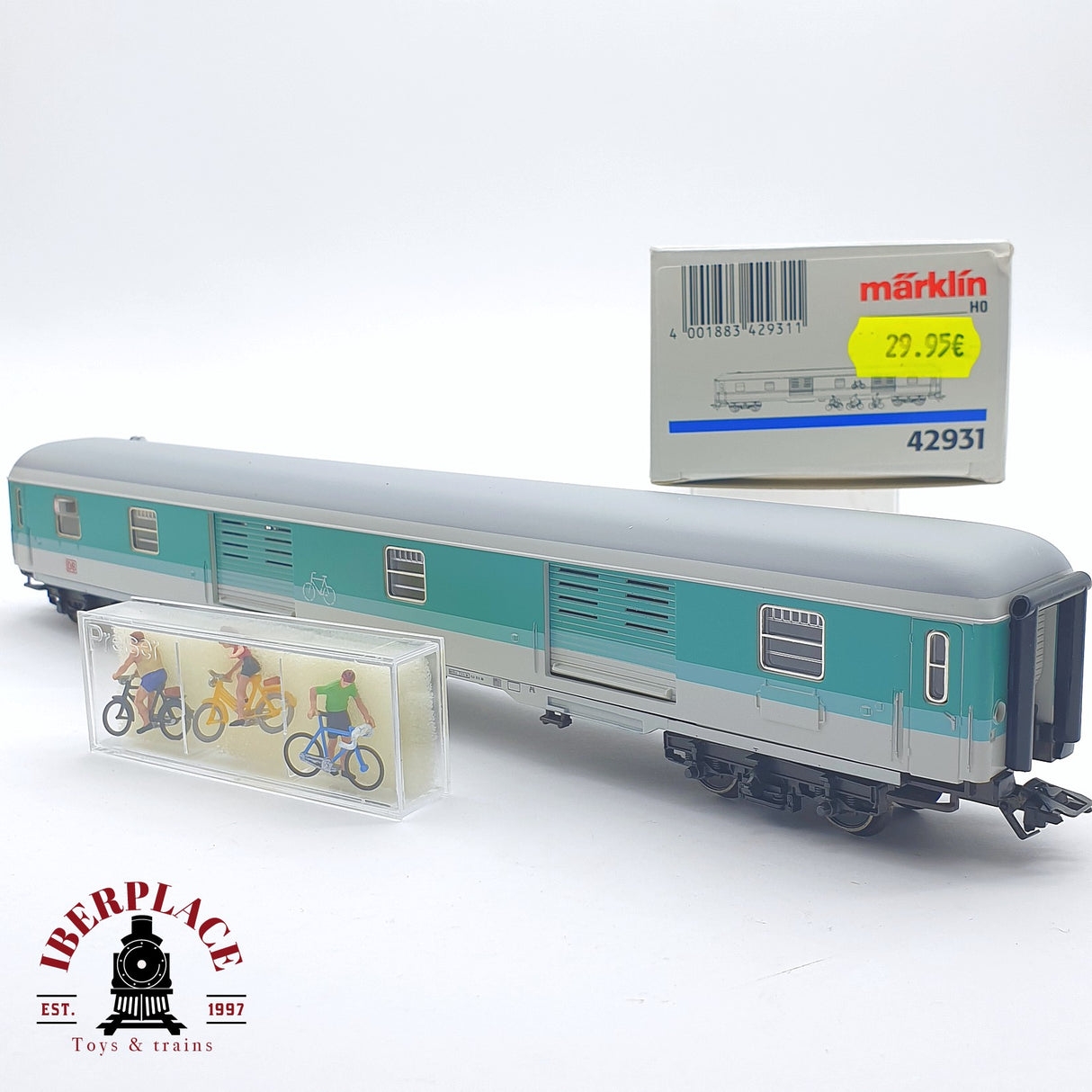 ♻️ 2 mano - Märklin 42931 vagón equipajes y bicicletas DB H0 escala 1:87 TEN03