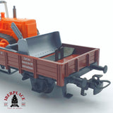 ♻️ 2 mano - Märklin 4424 vagón plataforma con pala cargadora DB H0 escala 1:87 TEN03