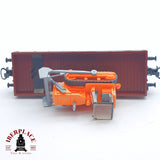 ♻️ 2 mano - Märklin 4424 vagón plataforma con pala cargadora DB H0 escala 1:87 TEN03