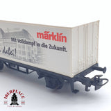 ♻️ 2 mano - Märklin 44150 vagón contenedor publicidad H0 escala 1:87 TEN03