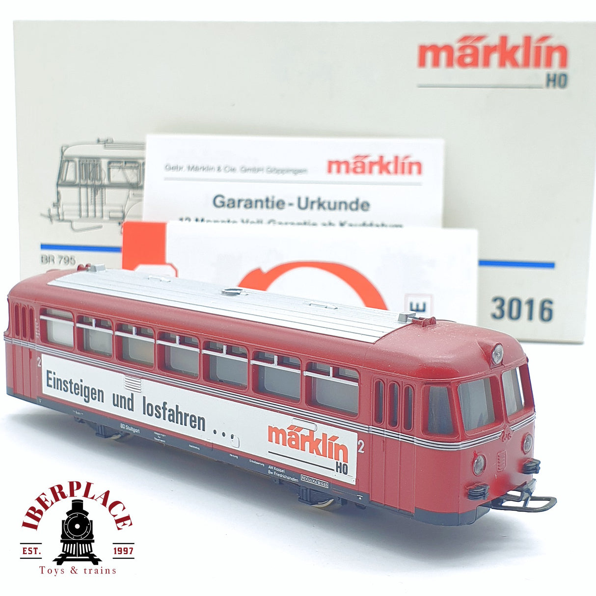 ♻️ 2 mano - Märklin 3016 Locomotora Ferrobus BR 795 DB H0 escala 1:87 TEN03